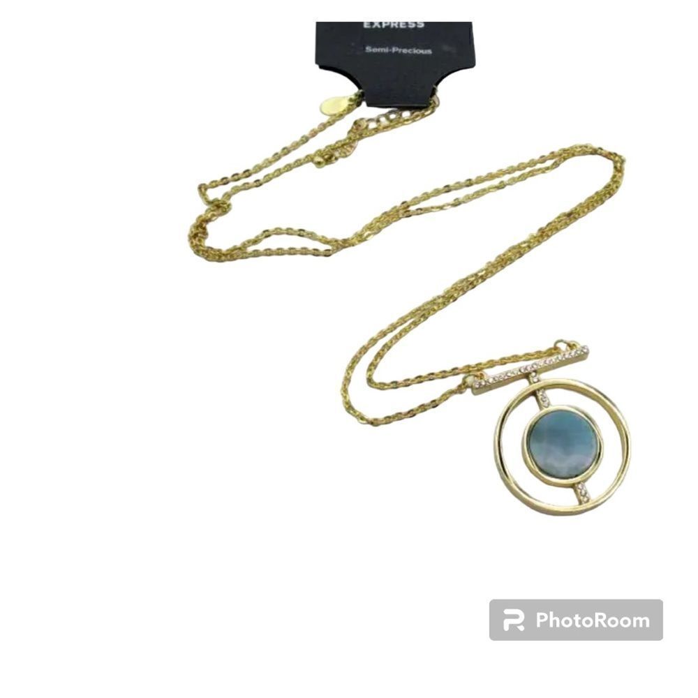 Express gold chain w/semi precious stone NWT